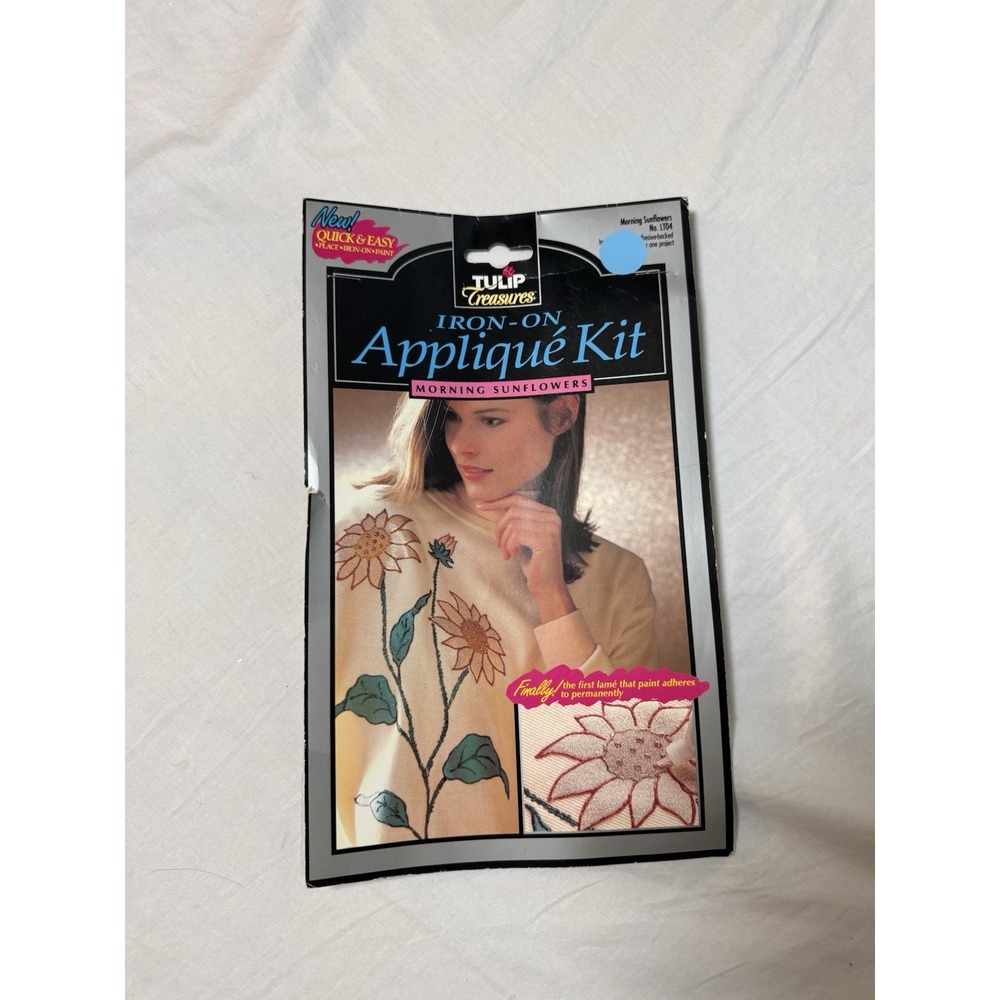 Tulip Treasures Iron On Applique Kit 1993 Morning Sunflowers Floral LT04 Vintage